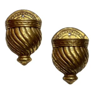 Two Gold Wall Pockets - Opulent Gilded Decor