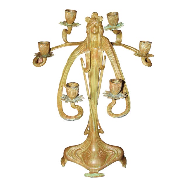 Antique Jugendstil Achille Gamba Candelabra For Sale