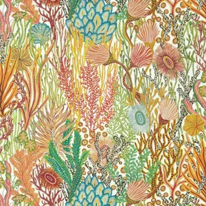 Harlequin Acropora Wallpaper in Brazilian Rosewood/Nectar/Tree Canopy - a Sample