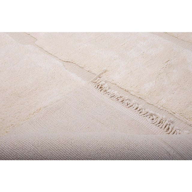Cream Hand-Knotted Wool Rug by Azele Studio For Sale - Image 8 of 10