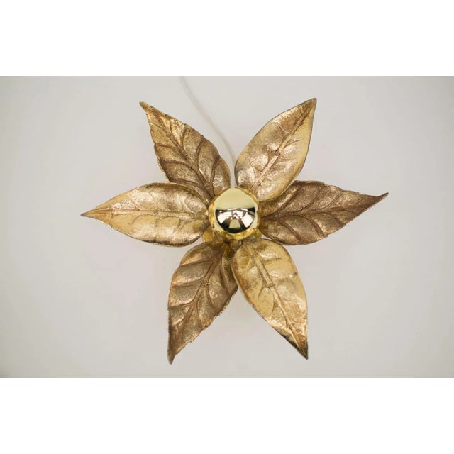 Gold Wall or Ceiling Lamp by Willy Daro for Massive, Belgium, 1960s For Sale - Image 8 of 8