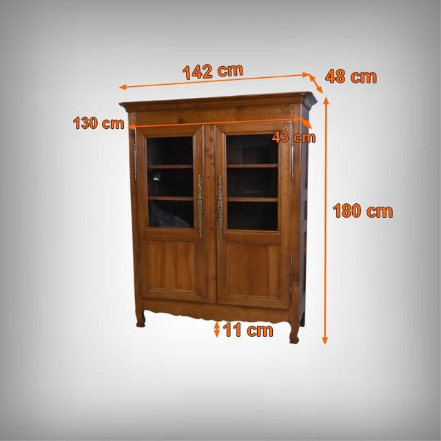 Loire Valley Bookcase in Cherrywood, 19th Century For Sale - Image 17 of 18