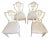 19th Century Antique Mahogany Hepplewhite Style Shieldback Chairs Painted French Linen White For Sale