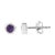 Striking and timeless, these stunning .925 sterling silver solitaire stud earrings feature bold amethyst gemstones in a...
