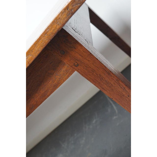 Large Antique 19th Century Dutch Rustic Farmhouse Teak Dining Table For Sale - Image 15 of 18