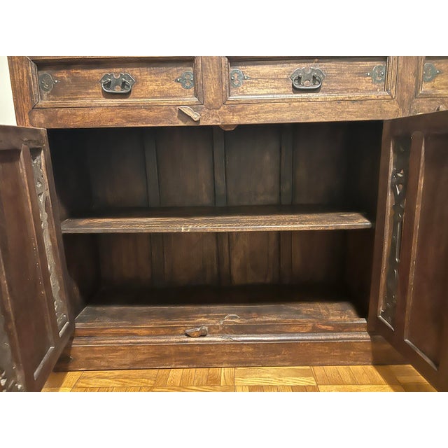Vintage Artisan Solid Wood Sideboard / Credenza For Sale - Image 4 of 13
