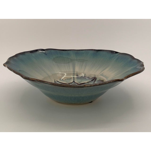 1980s 1980s Artist Bill Campbell Art Pottery 13.5" Centerpiece Bowl For Sale - Image 5 of 5