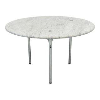 Katavalos, Littell, and Kelley 48" Dining Table, Carrara Marble, Laverne, 1960's For Sale