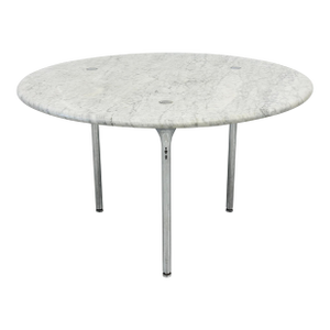 Katavalos, Littell, and Kelley 48" Dining Table, Carrara Marble, Laverne, 1960's