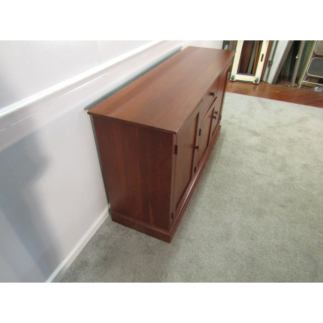 Item: Ethan Allen American Imprssions solid cherry sideboard. Age: 2000's. Details: Dovetailed drawers. Measurements:...