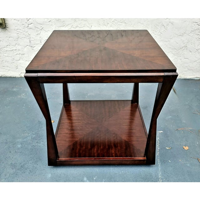 Century Furniture Paragon Club Decoeur Mahogany Solids Chairside Table For Sale - Image 10 of 10