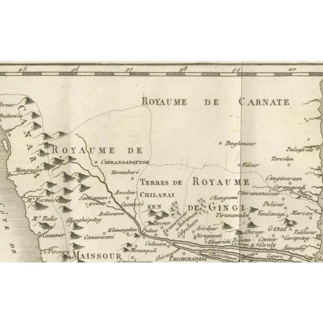 Antique Map of the Jesuit Missions in Madurai and Surrounding Kingdoms, 1760s For Sale - Image 3 of 10