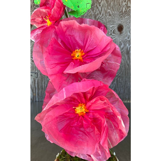 Hot Pink Contemporary Hand Rolled Paper Flowers For Sale - Image 8 of 8