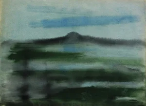Modern Emil Bisttram (1895 - 1976) Taos Landscape Painting
