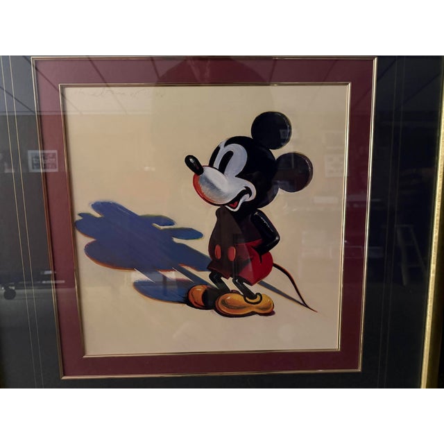 Wayne Thiebaud Mickey Mouse 1988 Vintage Lithograph Print Framed Pop Art Poster For Sale - Image 10 of 11