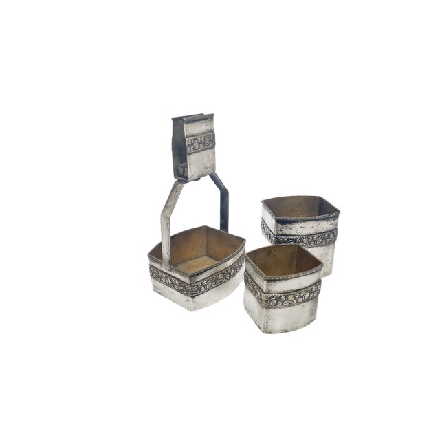 Silver Art Deco German Smoker Set, 1930s, Set of 3 For Sale - Image 8 of 18