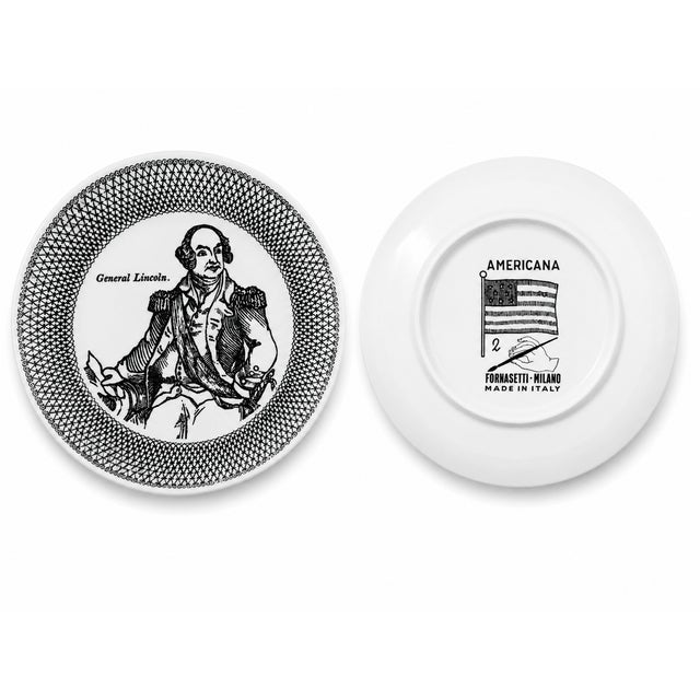 1960s Americana Coasters in Porcelain with American Historical Figures by Piero Fornasetti, 1960s, Set of 7 For Sale - Image 5 of 11