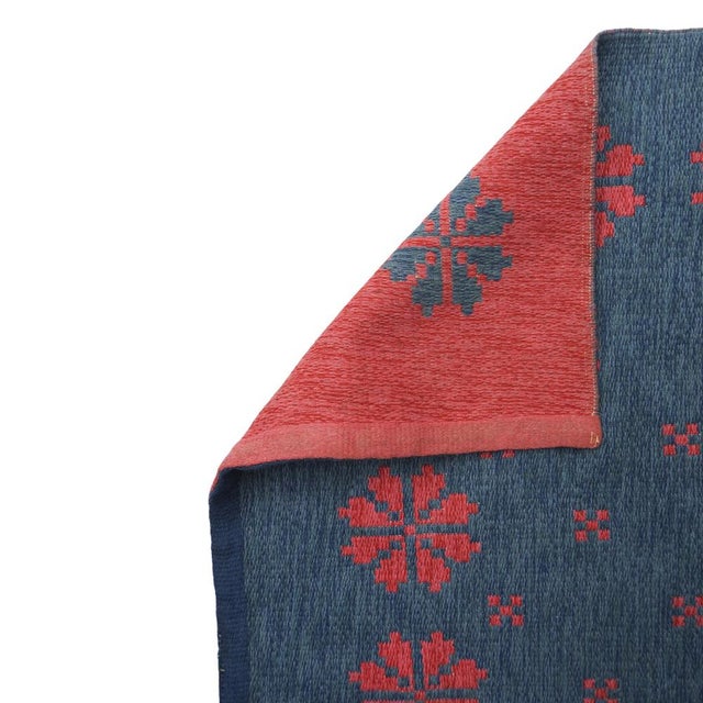 1950s Swedish Double Sided Flatweave Röllakan Rug, 1950s For Sale - Image 5 of 7
