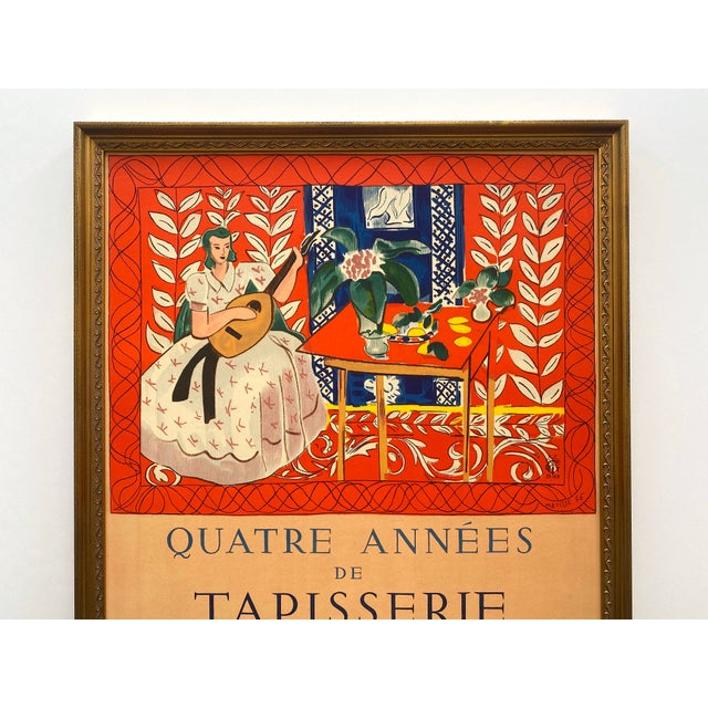 This Henri Matisse very rare vintage 1949 Mourlot fine art lithograph print custom framed Paris exhibition poster " La...