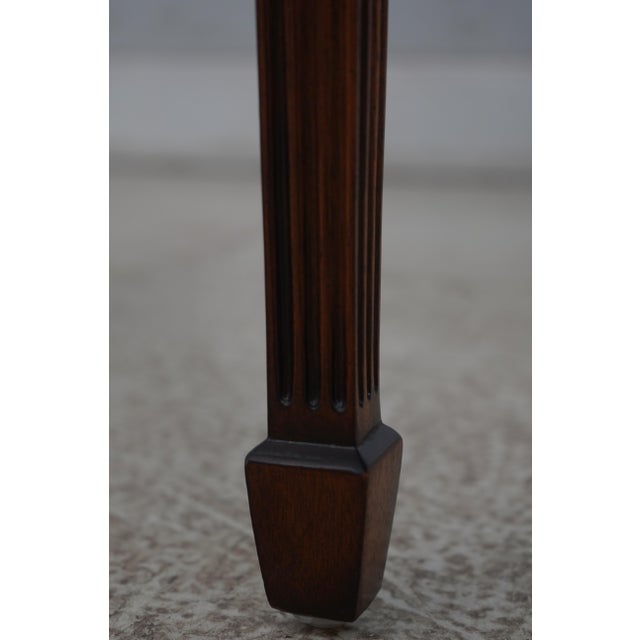 Brown Maitland Smith Leather Top Mahogany Adam Style Console Table For Sale - Image 8 of 12