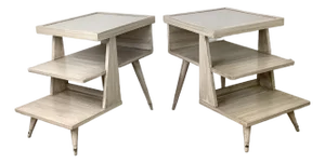 Pair of Vintage American Three-Tier Step End Tables