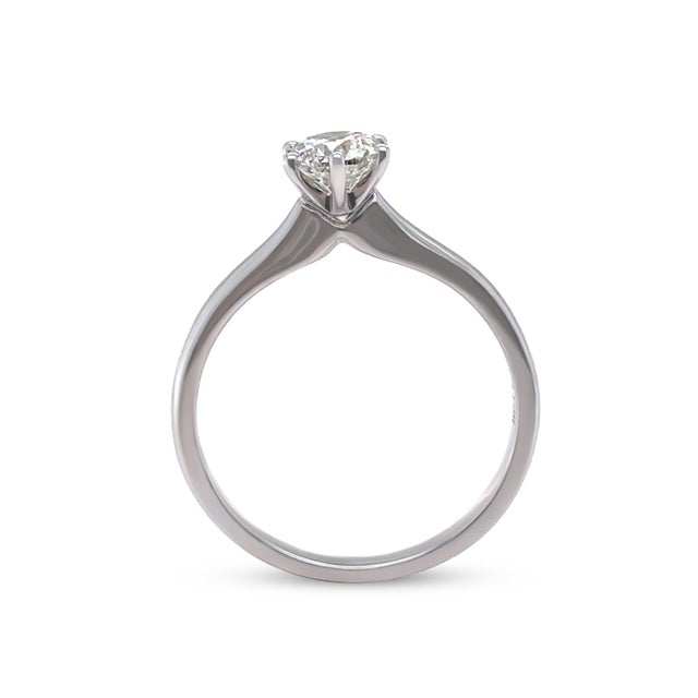 2020s 18ct White Gold Round Brilliant Cut Diamond Ring 0.51ct 2.81g, Size 5.25 For Sale - Image 5 of 8