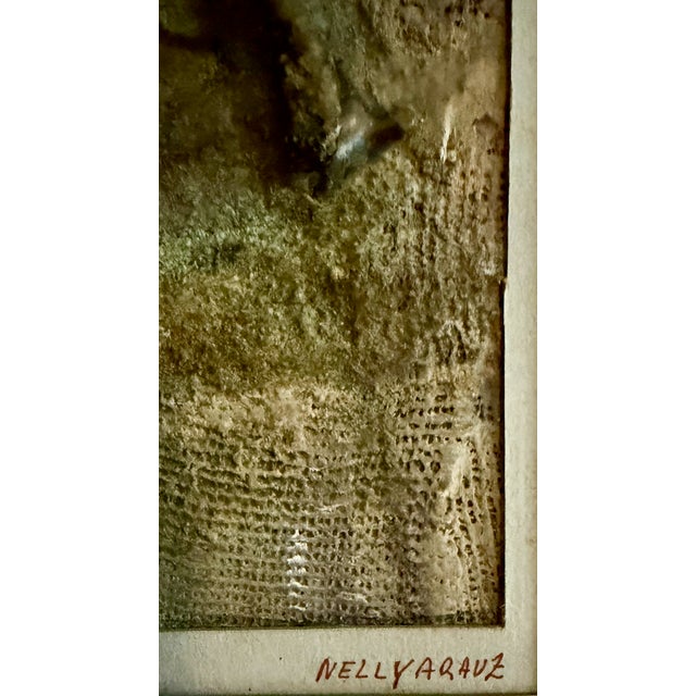 American Early 2000s-Nelly Arauz-Mixed‑Media Relief on Board With Textured Geometric Surface For Sale - Image 3 of 9
