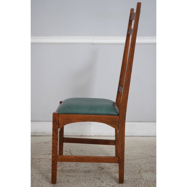 Mission Set of 4 Stickley Mission Oak Dining Room Chairs For Sale - Image 3 of 18