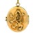 Vintage 14k Gold Heraldic Lion Rampant Oval Photo Locket Pendant For Sale