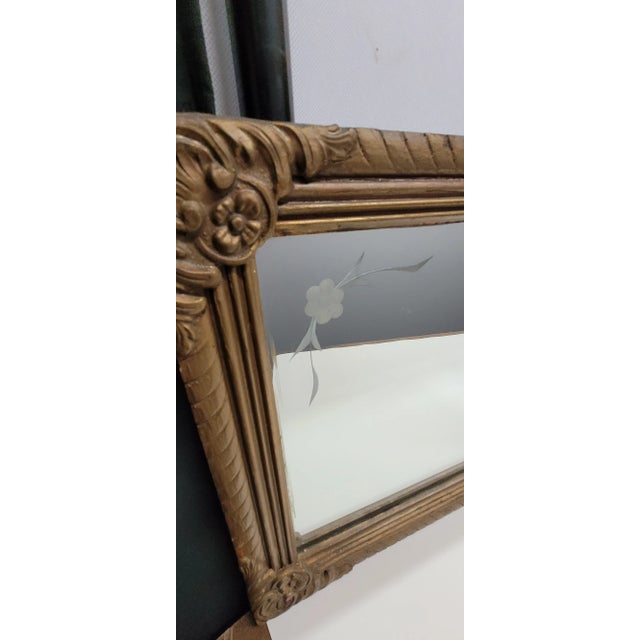 Brown American Carved Wood Wall Mirror, Colonial Revival Style, Early Mid-Century For Sale - Image 8 of 11