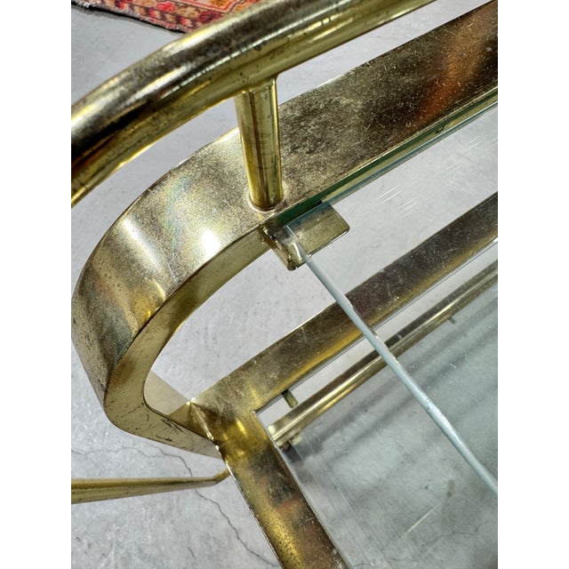 1970s Milo Style Brass Bar Cart For Sale - Image 11 of 12