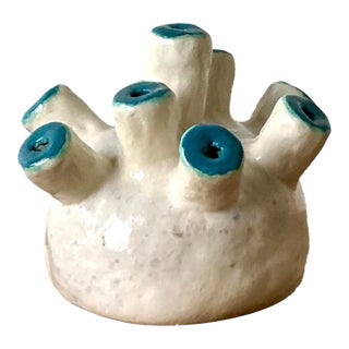 Vintage Boho Original Studio Pottery Biomorphic Vase For Sale
