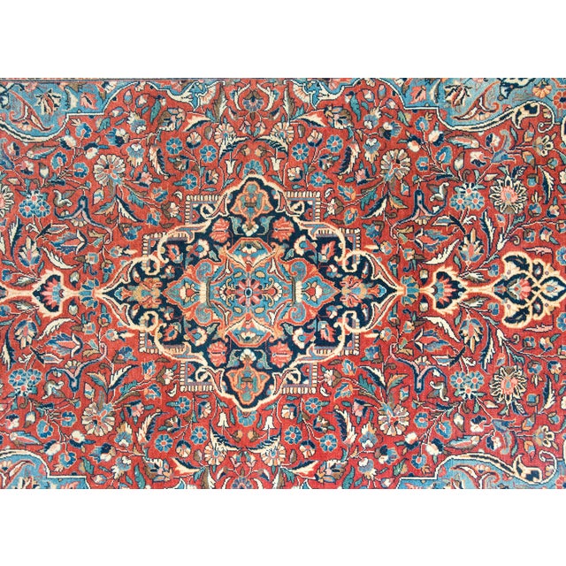 Textile Early 20th Century Persian Kashan Rug For Sale - Image 7 of 16