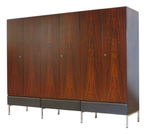 Large Mid-Century Modern 6-Door Wardrobe in Rosewood and Ash, 1960s