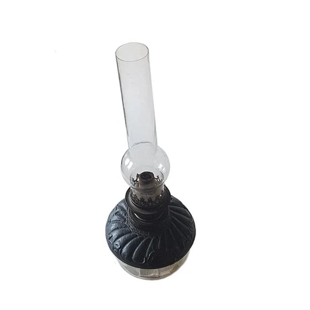 Black Art Nouveau Adjustable Counterweight Oil Pendant Lamp For Sale - Image 8 of 10