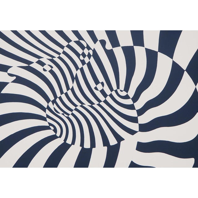 Victor Vasarely, Zèbres sur fond bleu, Screen Print For Sale - Image 4 of 7