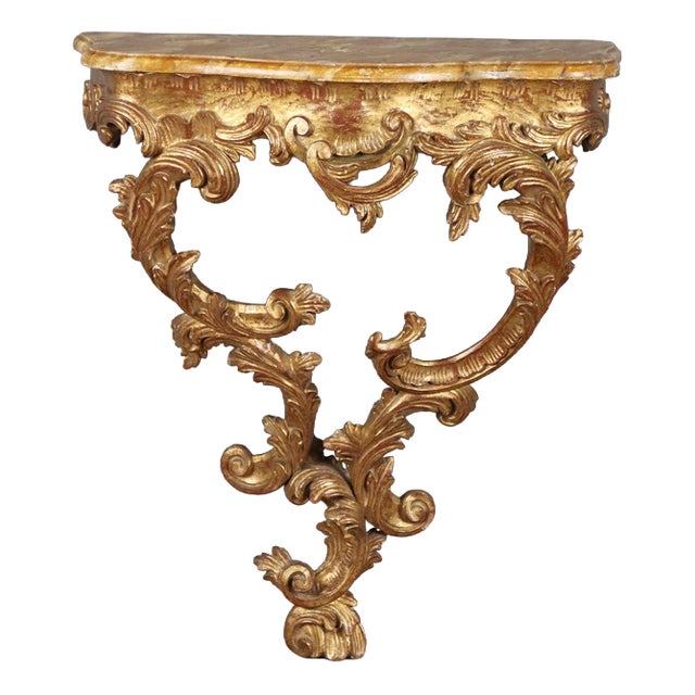 Rococo Style Drop Console Table For Sale
