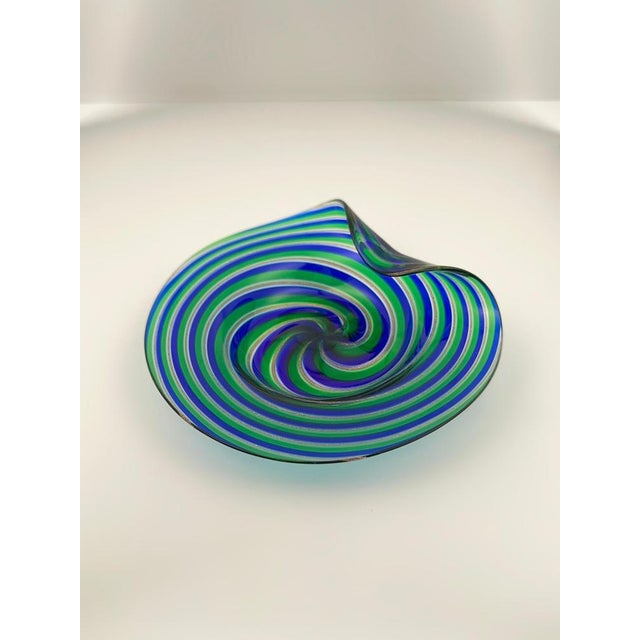 1970s Murano Filigrana Glass Dish with Aventurine from Cenedese & Alberelli, 1970s For Sale - Image 5 of 11