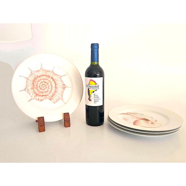 Hollywood Regency 1970s Fitz & Floyd Coquille Dinner Plates, Set of 4 For Sale - Image 3 of 10