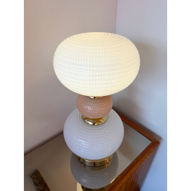 Contemporary Brass and Murano Glass Textured Bulb Lamps - Pair For Sale - Image 11 of 12