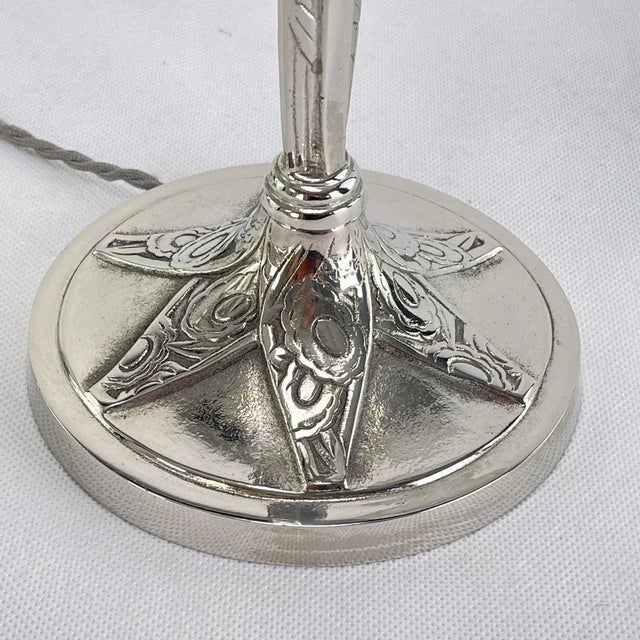 Metal Art Deco Degué Table Lamps from Verrerie Dart Degué, 1920s, Set of 2 For Sale - Image 7 of 12