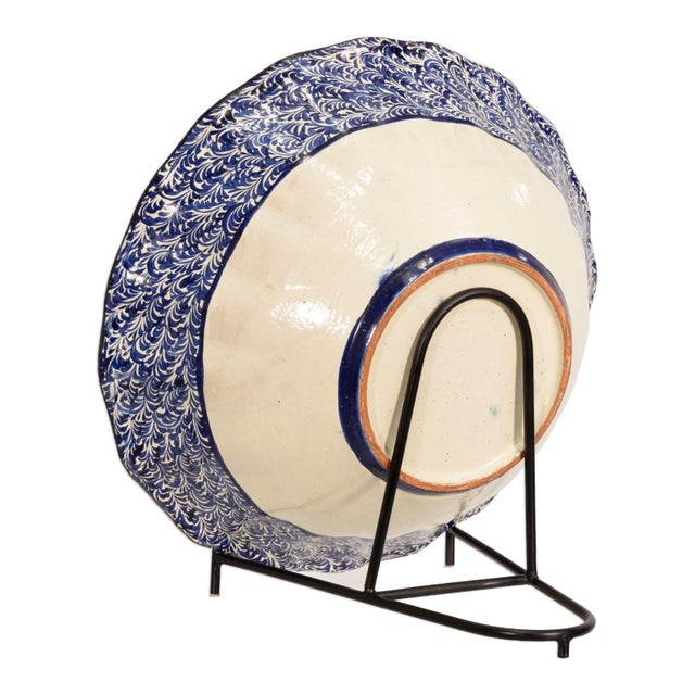 Spanish Oversized Don Miguel Costilla Father Junipero Portrait Bowl With Stand For Sale - Image 3 of 7