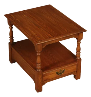 Pennsylvania House Solid Oak Two Tier End Table With Drawer
