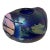 Unusual Hand Blown Iridescent Pearson Studio Art Glass Blue Vase Sculpture For Sale