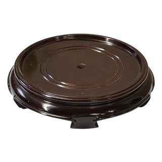 4" Dark Brown Round Inside Flare Curve Legs Wood Stand Riser Easel For Sale