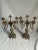 Pair of Antique Ornate French Rococo 5-Arm Brass Candelabras For Sale - Image 4 of 12