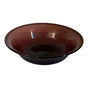 Antique 19th Century American Federal Blown Amethyst Glass Bowl With Rolled Lip and Polished Pontil