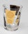 Glass Set of 2 Double Old Fashioned Gold and Black Coin Barware Glasses by Cera 1960s For Sale - Image 7 of 12