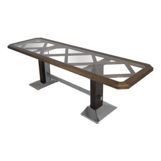 Vintage Sculptural Table in Chestnut, 1970s For Sale