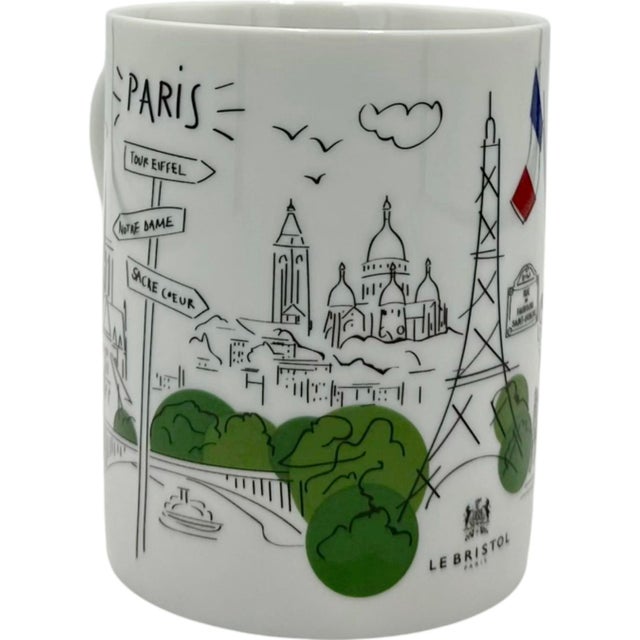 Vintage Hotel Bristol Paris Porcelain Coffee Mug Cup For Sale - Image 4 of 12